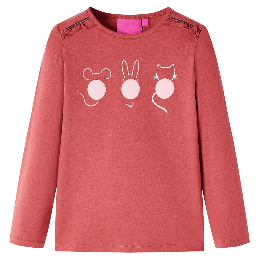 Maglietta per Bambini Maniche Lunghe Rosa Bruciato 128cod mxl 108341