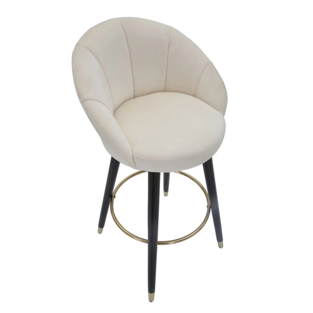 Sgabello Alto VKH429, Beige, Metallo, 55x56x104 cm