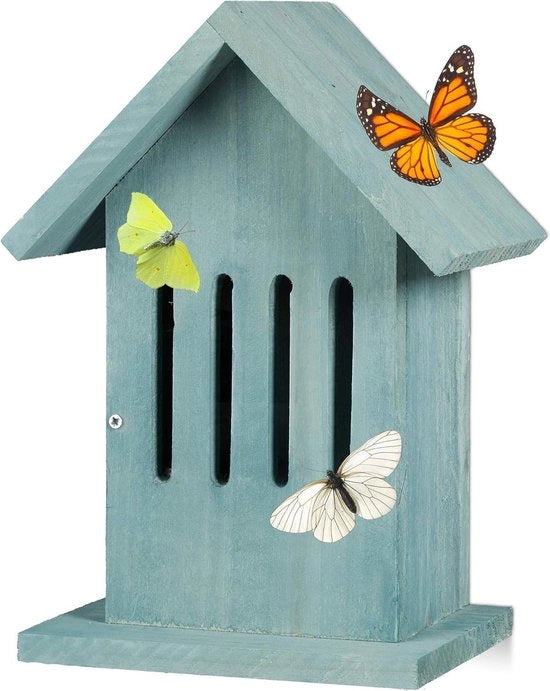 Hotel per insetti appeso - casa per farfalle da appendere - 255 x 185 x 12 cm - blu turquesa