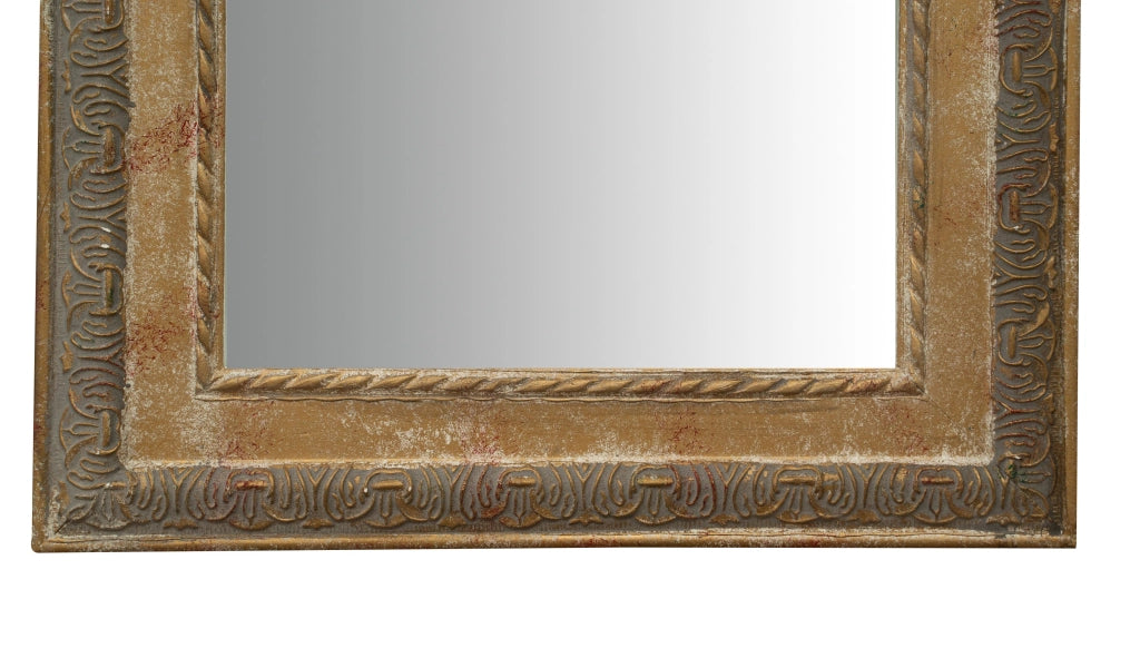 Biscottini Specchio Specchiera da parete e appendere verticale/orizzontale L35xPR4xH82 cm finitura oro anticato