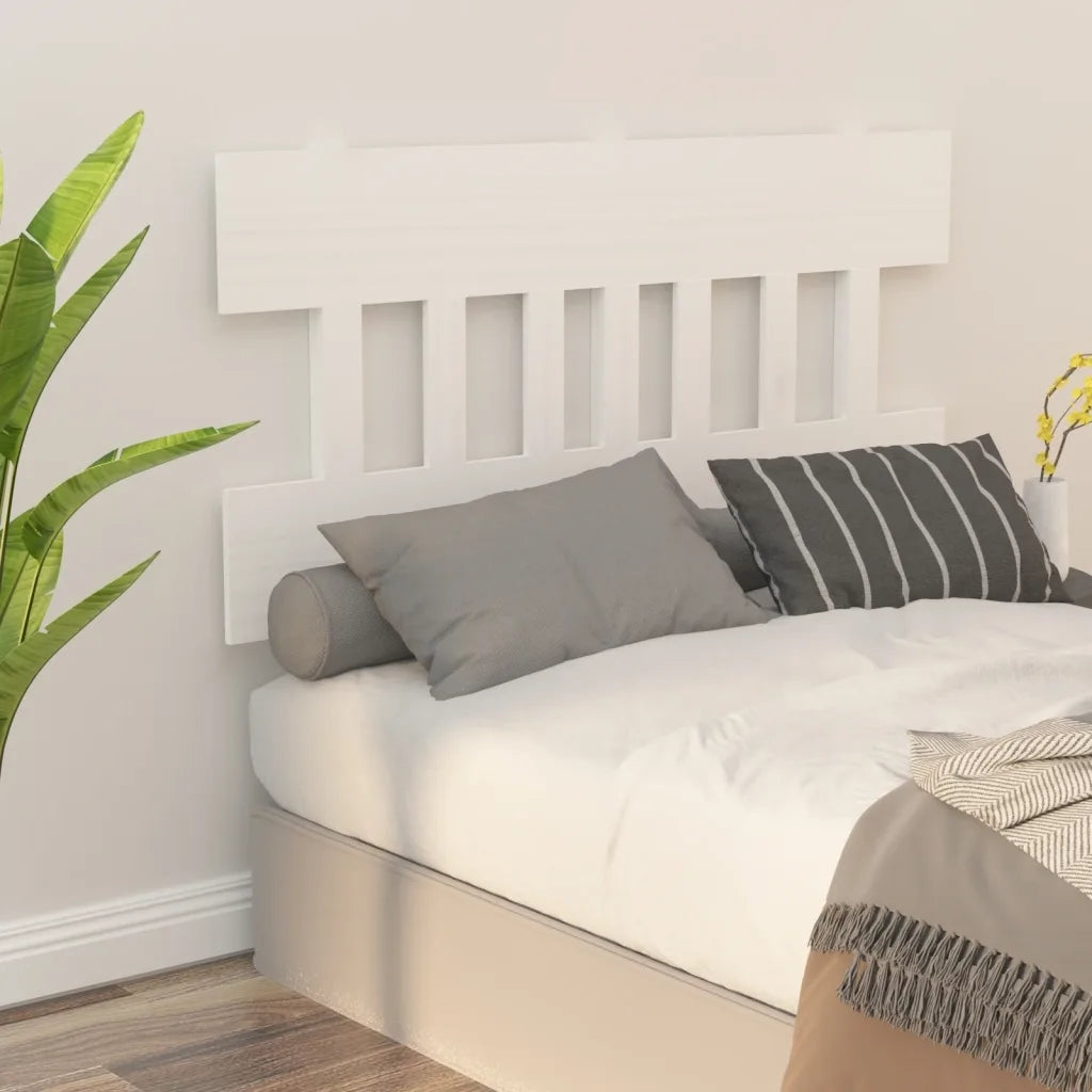 Testiera per Letto Bianca 163,5x3x81 cm Legno Massello di Pino 819131