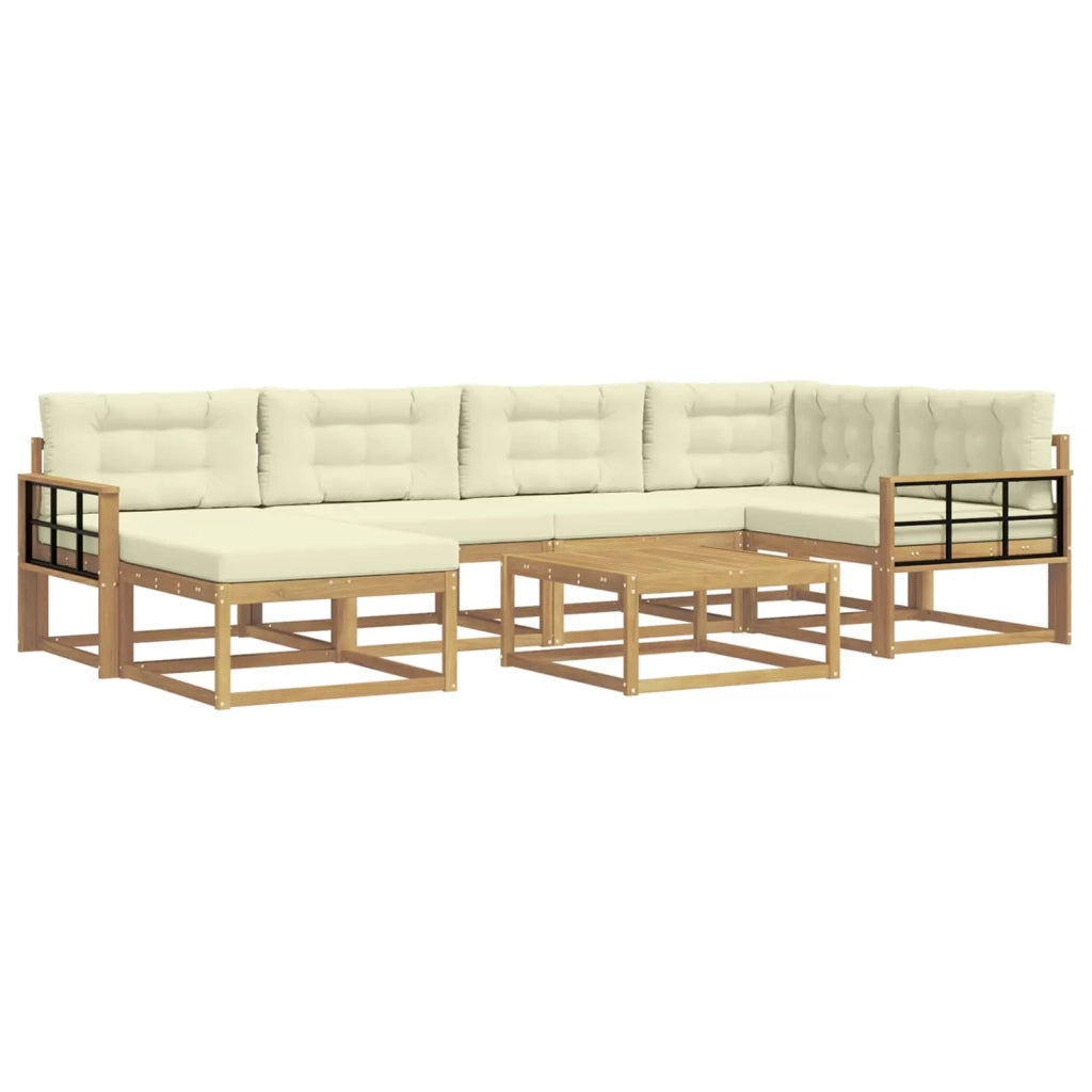 Set di divani da esterno 7 pcs Bianco e Crema 3386734
