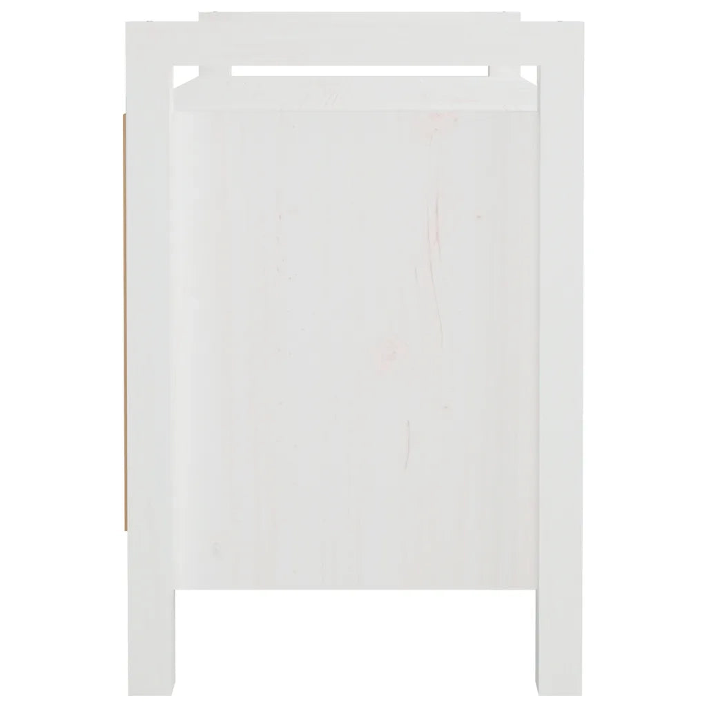 Panca da ingresso-Sgabello-Panca da Corridoio Bianca 80x40x60 cm in Legno Massello di Pino