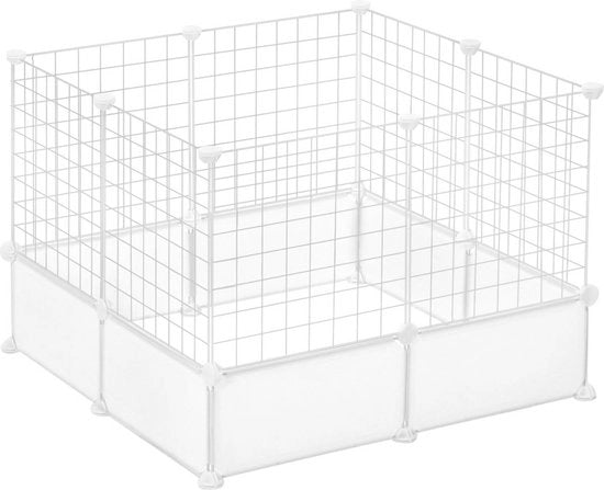 Recinzione per interni - gabbia per animali robusta - resistente all'usura in plastica e metallo - facile da montare - stile e sicuro - bianca