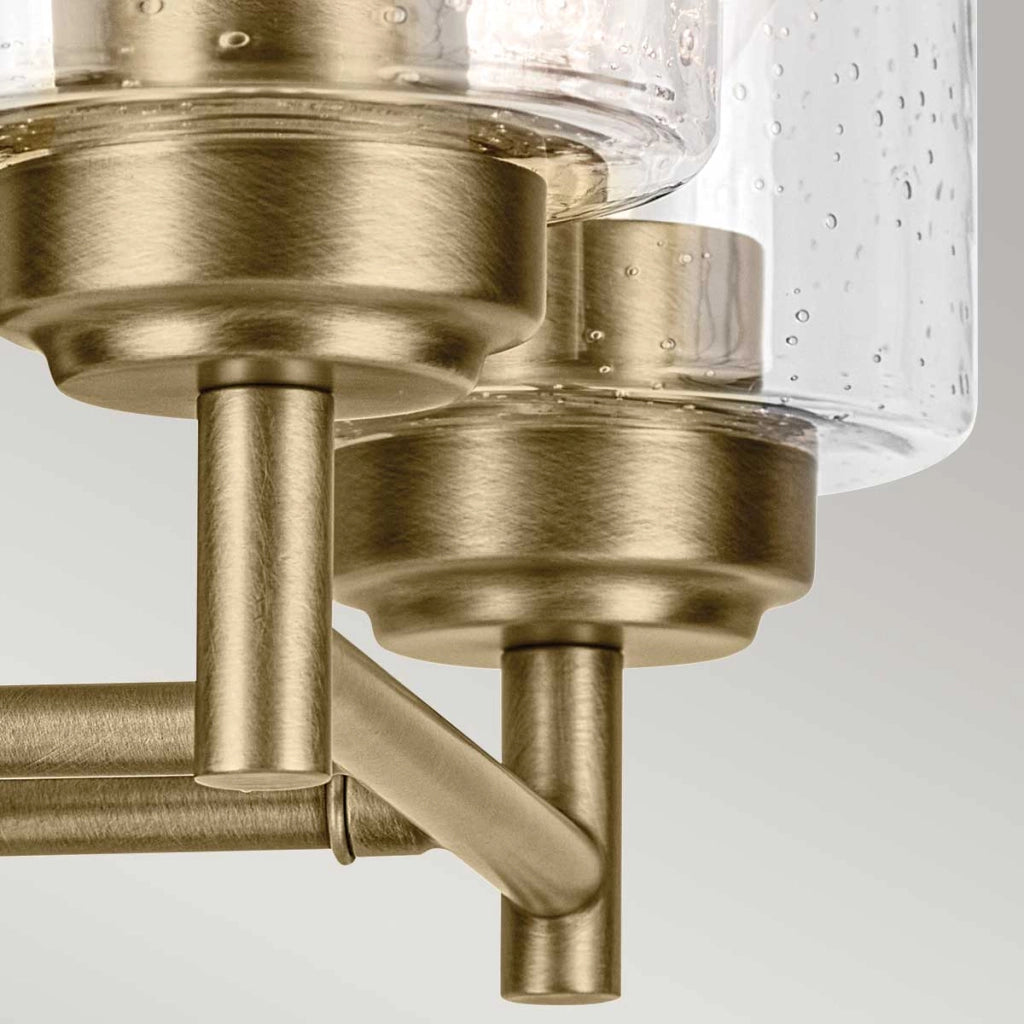 Applique WINSLOW industriale ottone 2 luci vetro Kichler