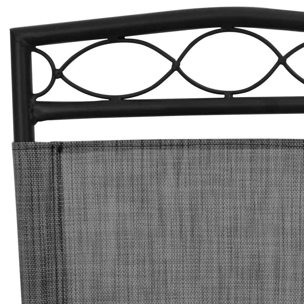 Sedie Giardino Pieghevoli 8 pz Acciaio Grigio Mélange Textilene 3157294