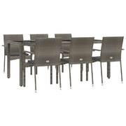 Set da pranzo da giardino in rattan grigio da 7 pezzi e cuscini 02_0014900