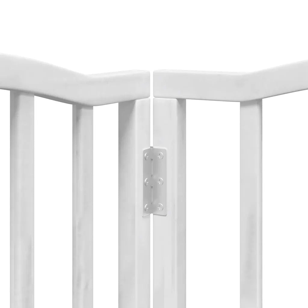 Cancello Cani Porta Pieghevole Bianco 6 Pannelli 300 cm Pioppo CFW5249415