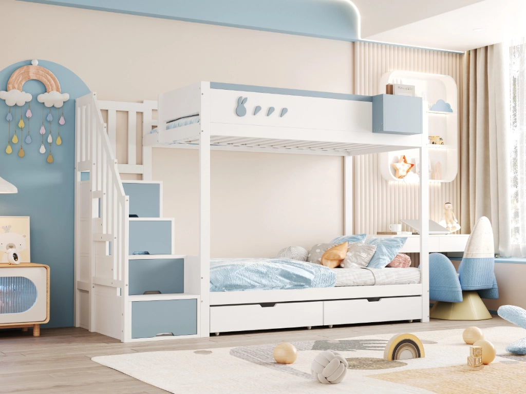 Letto a castello con funzioni integrate legno 90x200 cm