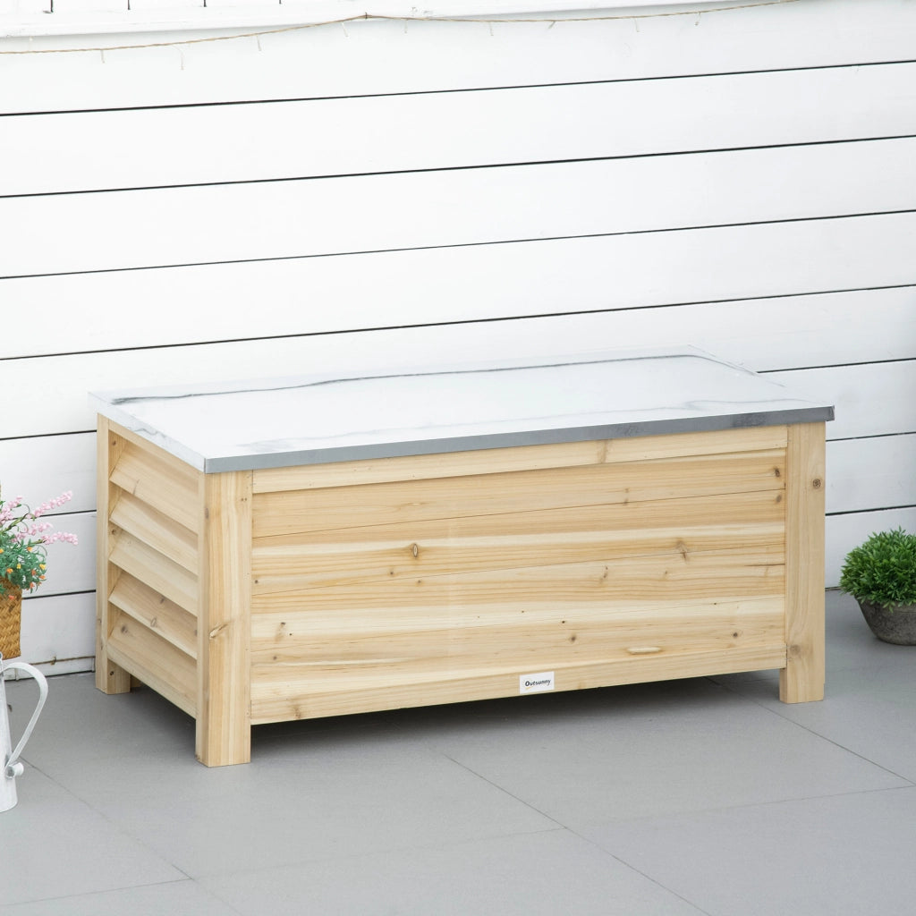 Baule da Giardino in Legno ¨C zephmum ¨C Legno 110x50x50 cm
