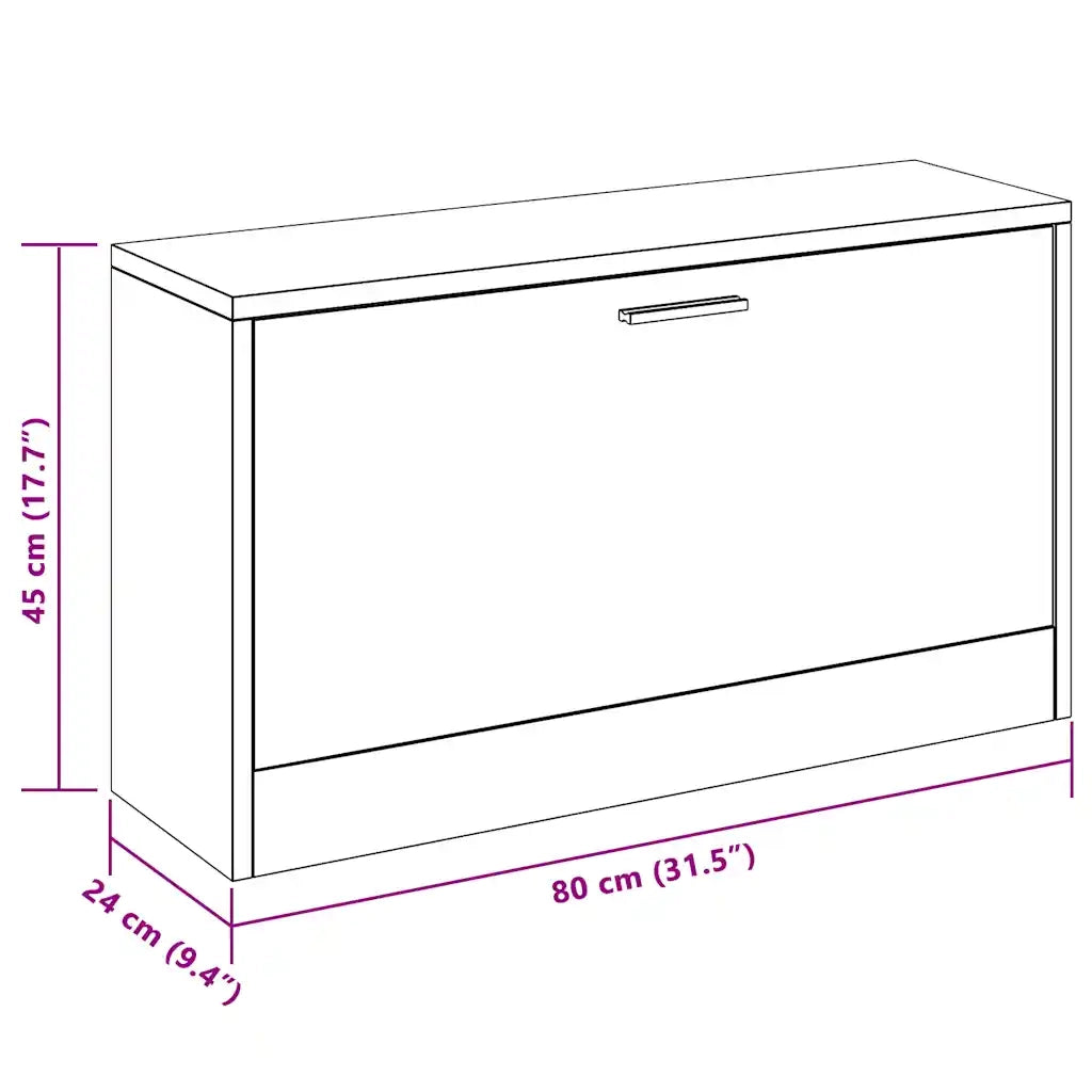 Panca con Scarpiera-Panca con Contenitore Bianca 80x24x45 cm