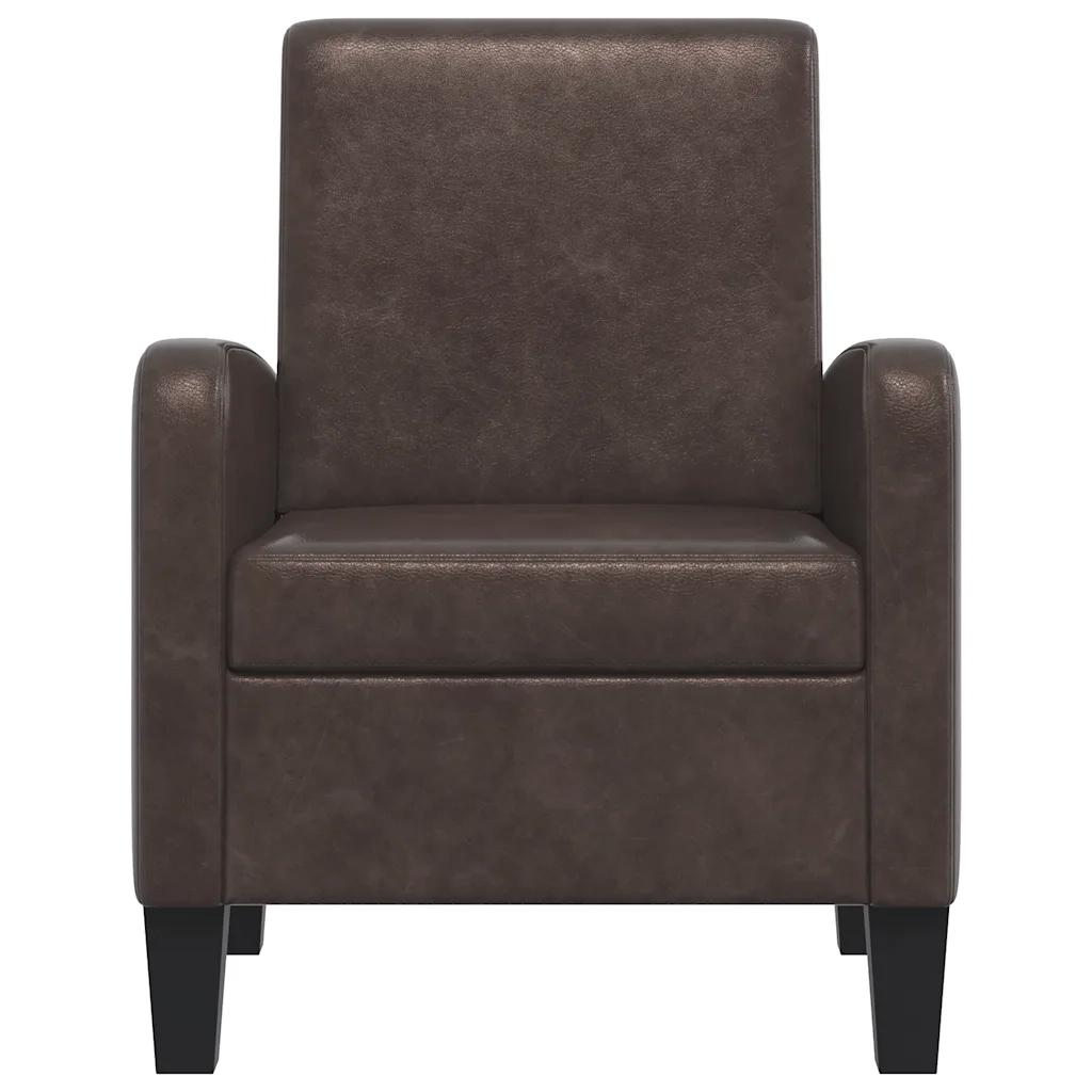Poltrona-Divano Sedia-Poltroncina Marrone in Similpelle