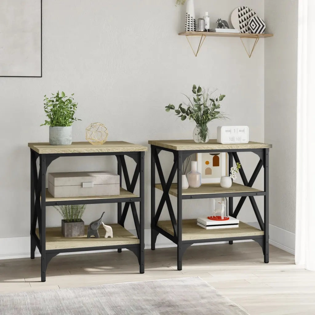 Tavolini 2 pz | Tavolo laterale Rovere Sonoma 40x42x50 cm in Legno Multistrato