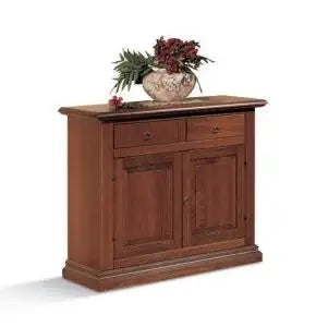 Credenza madia in legno massiccio bugnata arte povera noce 2 ante