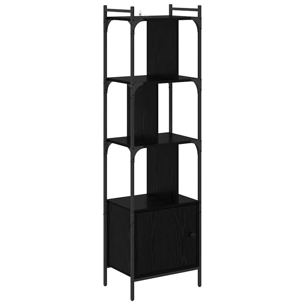 Libreria-Scaffale per Libri-Mobile di Stoccaggio Rovere Nero 44,5 x 30 x 154,5 cm Legno multistrato