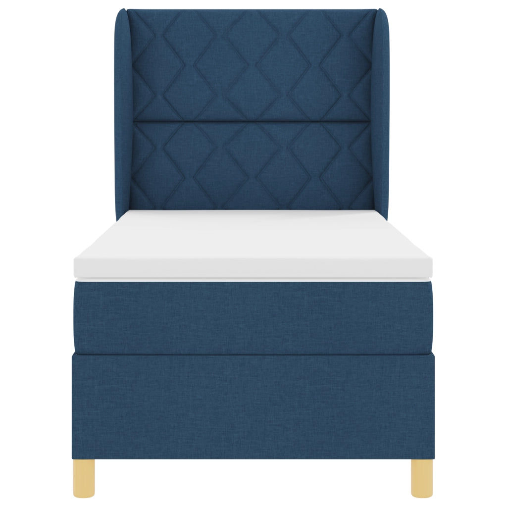 Letto a Molle con Materasso  in Blu - 100x200 cm
