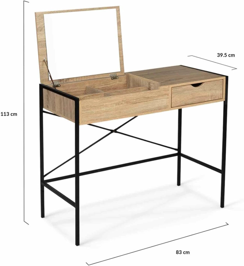 Toeletta con specchio pieghevole di design industriale LUIS