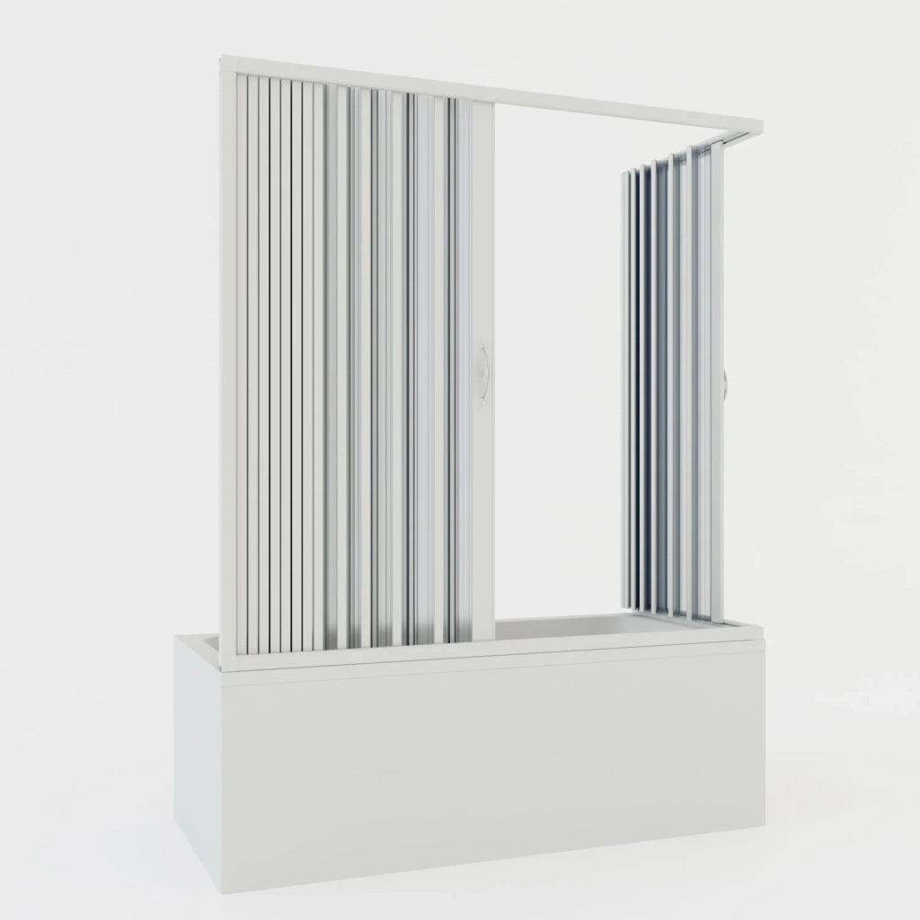 Box doccia sopravasca 70x150 in PVC h 150 a soffietto mod. Ortensia con apertura centrale