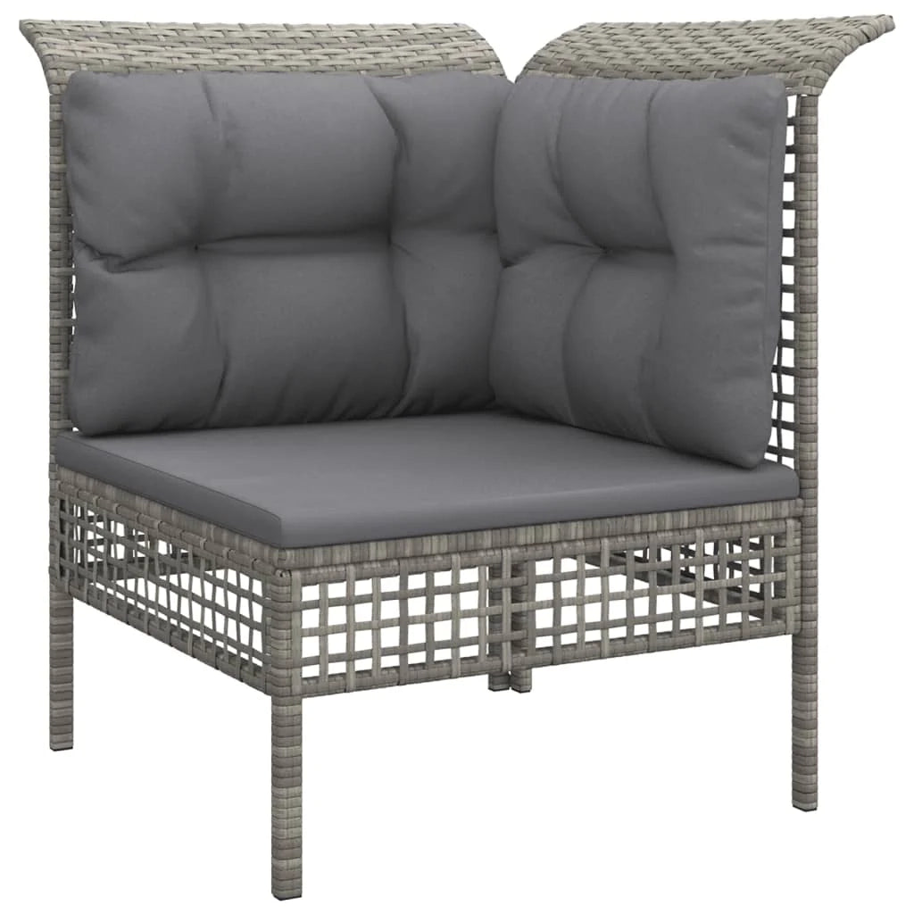 Set di mobili da giardino mobili da esterno 6 pezzi con cuscini resina intrecciata grigia 02_0016800