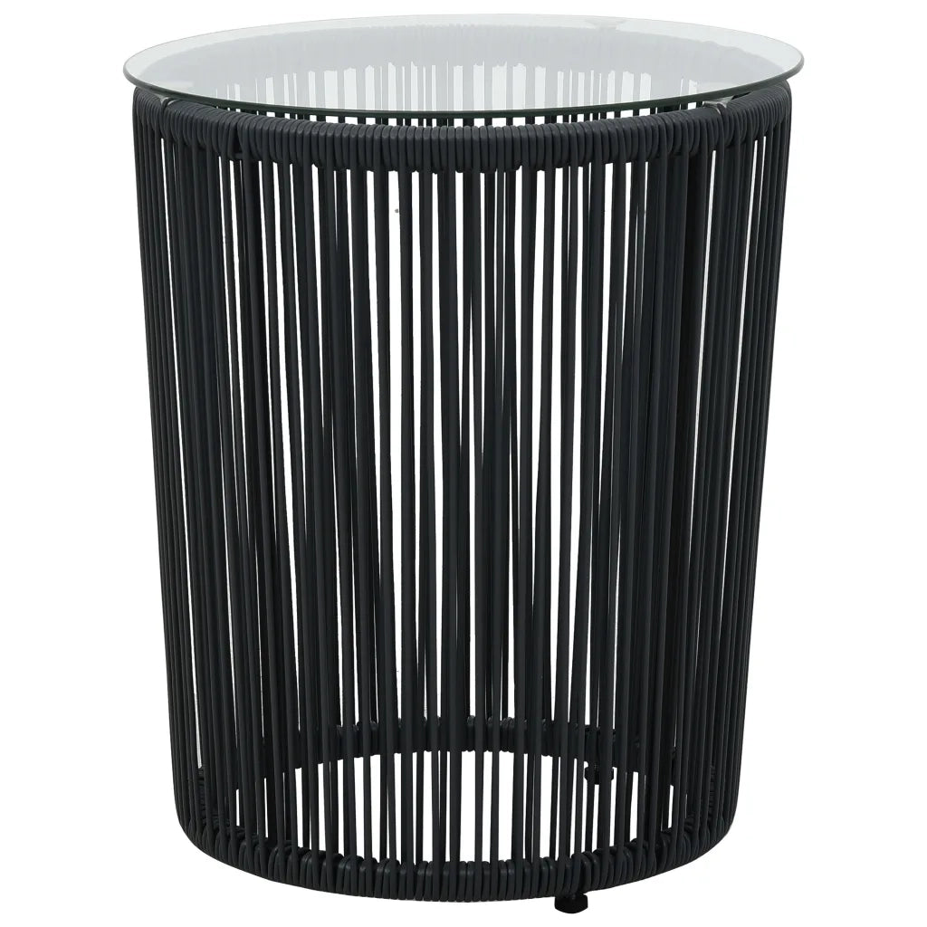 Set da Bistrot 3 pz | Set Salotto da Giardino con Cuscini in Polyrattan Nero