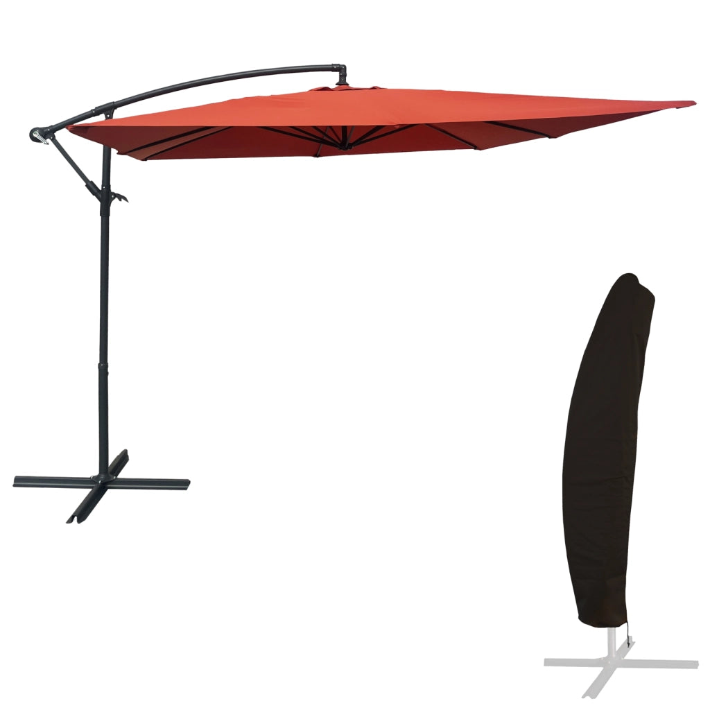 Ombrellone offset MOLOKAI quadrato 2,7x2,7m terracotta + copertura