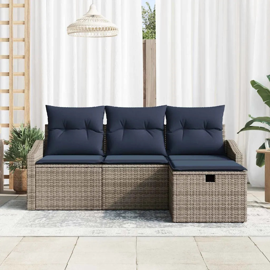 Set di divani con cuscino 3 pcs polyrattan