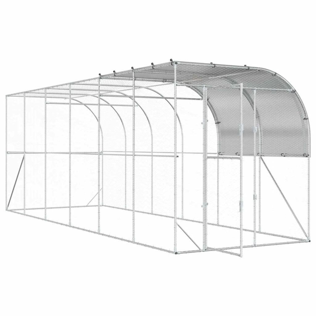 Gabbia per Polli Contro il Muro Argento 600 x 200 x 215 cm 3434742