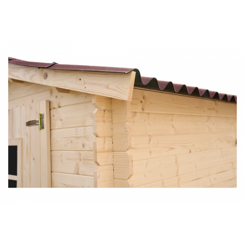 Casetta in legno da giardino con porta finestrata – 195x195 cm – tavole 20 mm, tetto bitumato e struttura angolare – AL2020.02N Foresta