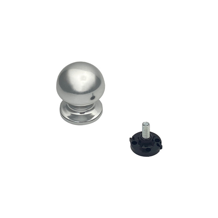 Pomolo fisso per porta SAGUATTI 169/50AB in alluminio argento lucido