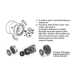 Pomolo fisso per porta SAGUATTI 169/50IB in alluminio marrone opaco