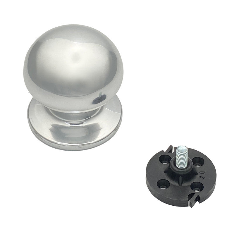 Pomolo fisso per porta SAGUATTI 169/70AB in alluminio argento lucido