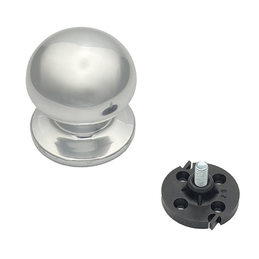 Pomolo fisso per porta SAGUATTI 169/70AB in alluminio argento lucido