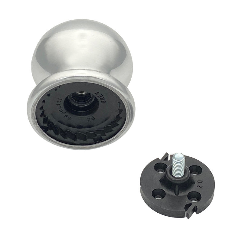 Pomolo fisso per porta SAGUATTI 169/70AB in alluminio argento lucido