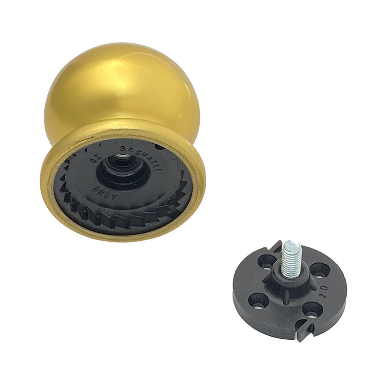 Pomolo fisso per porta SAGUATTI 169/70BB in alluminio oro lucido