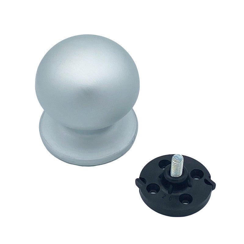 Pomolo fisso per porta SAGUATTI 169/70EB in alluminio argento satinato