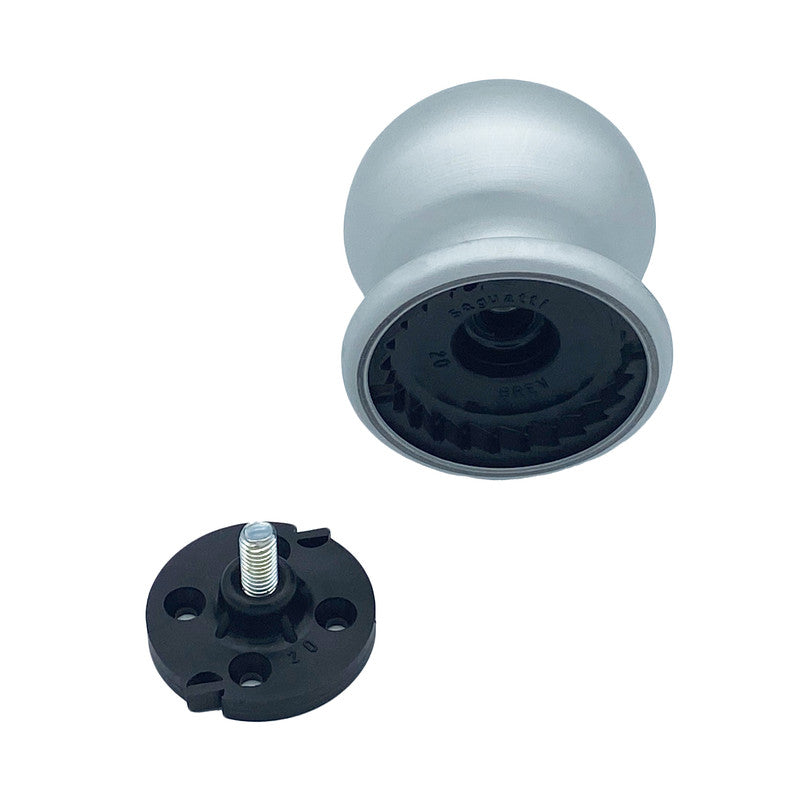 Pomolo fisso per porta SAGUATTI 169/70EB in alluminio argento satinato