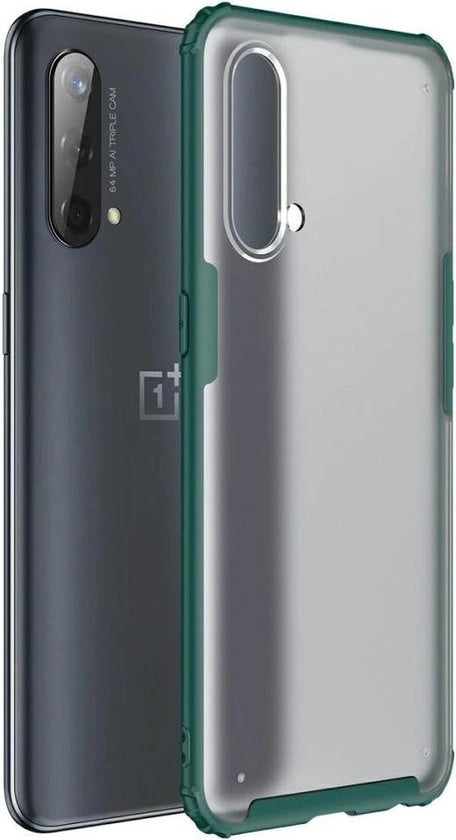 Copricapo 5G per OnePlus CE, confezione in materiale misto, finitura opaca, trasparente, verde.