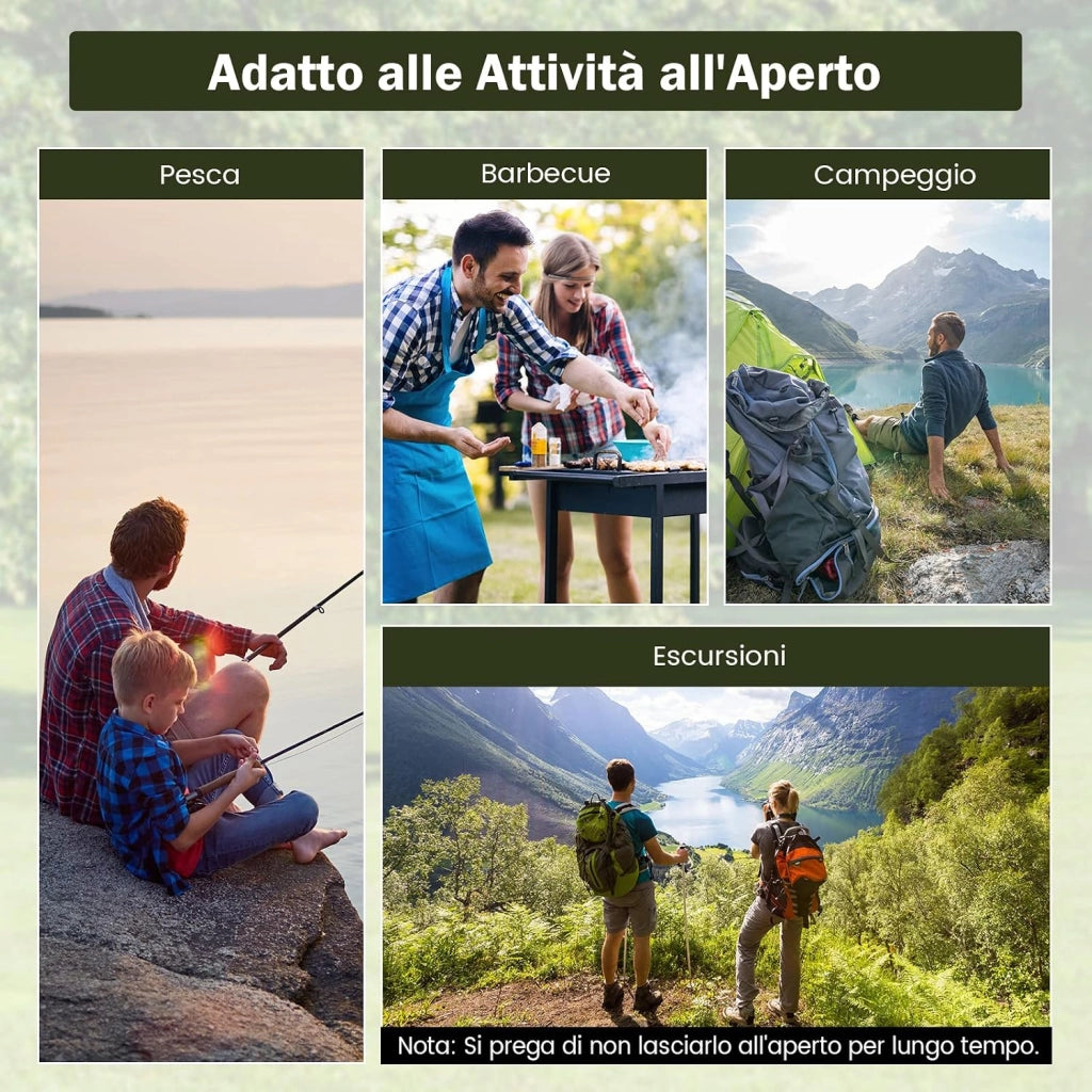 Set di 2 Sedie da Campeggio a Farfalla Pieghevole, con Borsa per il Trasporto, Sedia da Giardino in Bambù con Tasca Portaoggetti, Capacità di 150 KG, per Campeggio Pesca Picnic (Beige)