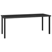 Tavolo da Pranzo da Giardino Nero 180x70x73 cm in Polyrattan cod mxl 34346