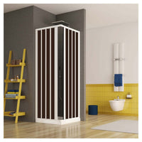 Box Doccia Nicchia in PVC - 2 lati Apertura Angolare a Soffietto con Doghe Cieche Vari Colori - Misura: 70 x 70 x h185