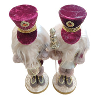 Soldatino Natalizio Decorativo 41cm in Tessuto e Polistirolo Rosa/Rosso