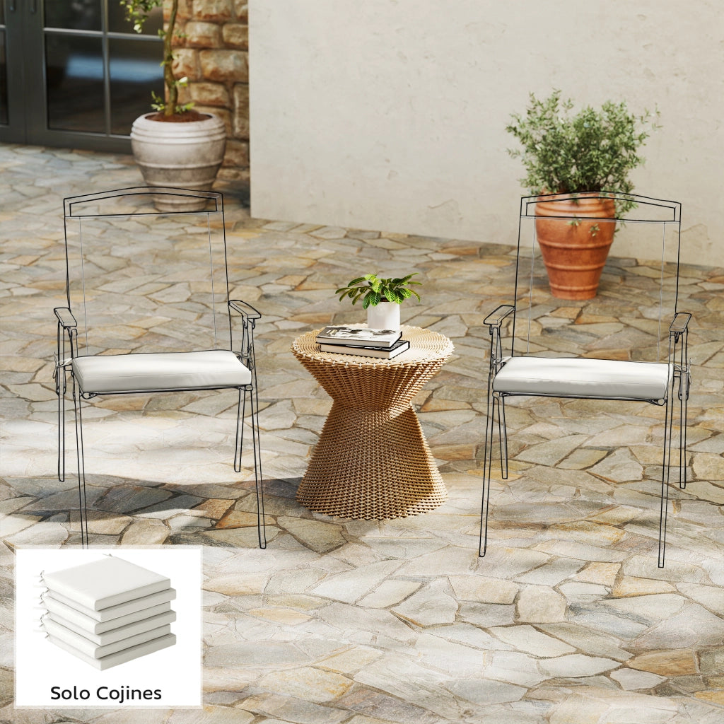 Set di cuscini per sedie da pranzo ¨C zephmum ¨C crema 46x42x7 cm 6 pezzi