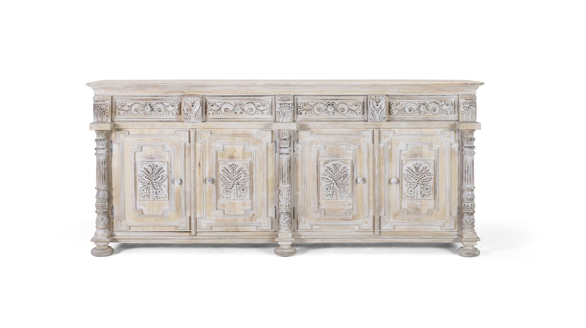 Credenza con 3 cassetti e 3 ante in legno di mango