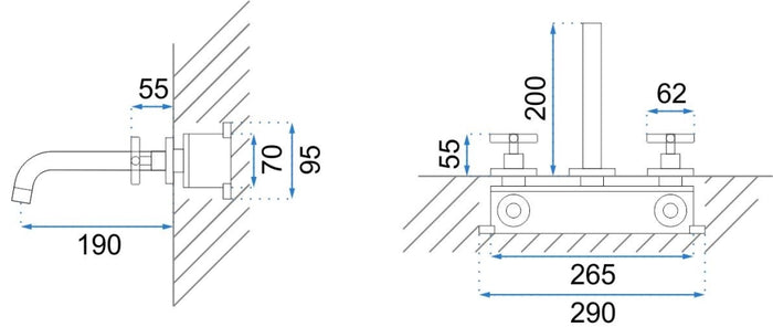 Rubinetto Da Incasso Rea Exit Black Mat