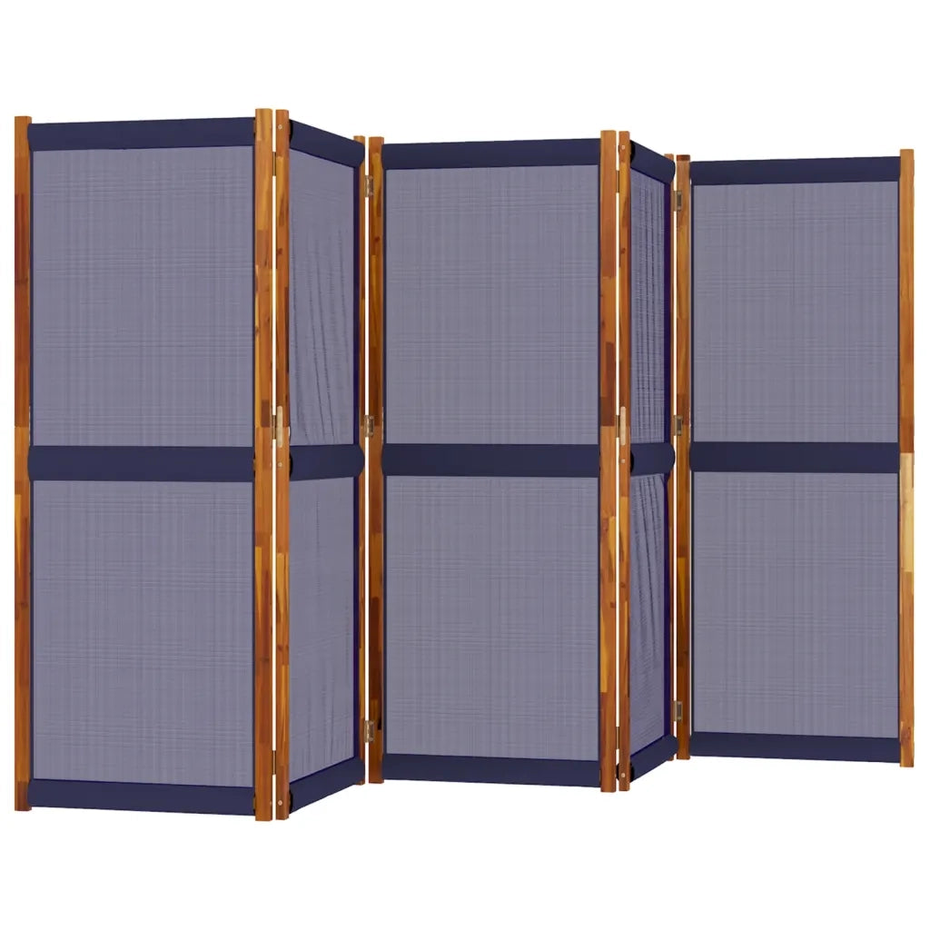 Divisorio Ambienti | Divider per stanze | Paravento a 5 Pannelli Blu Scuro 350x180 cm