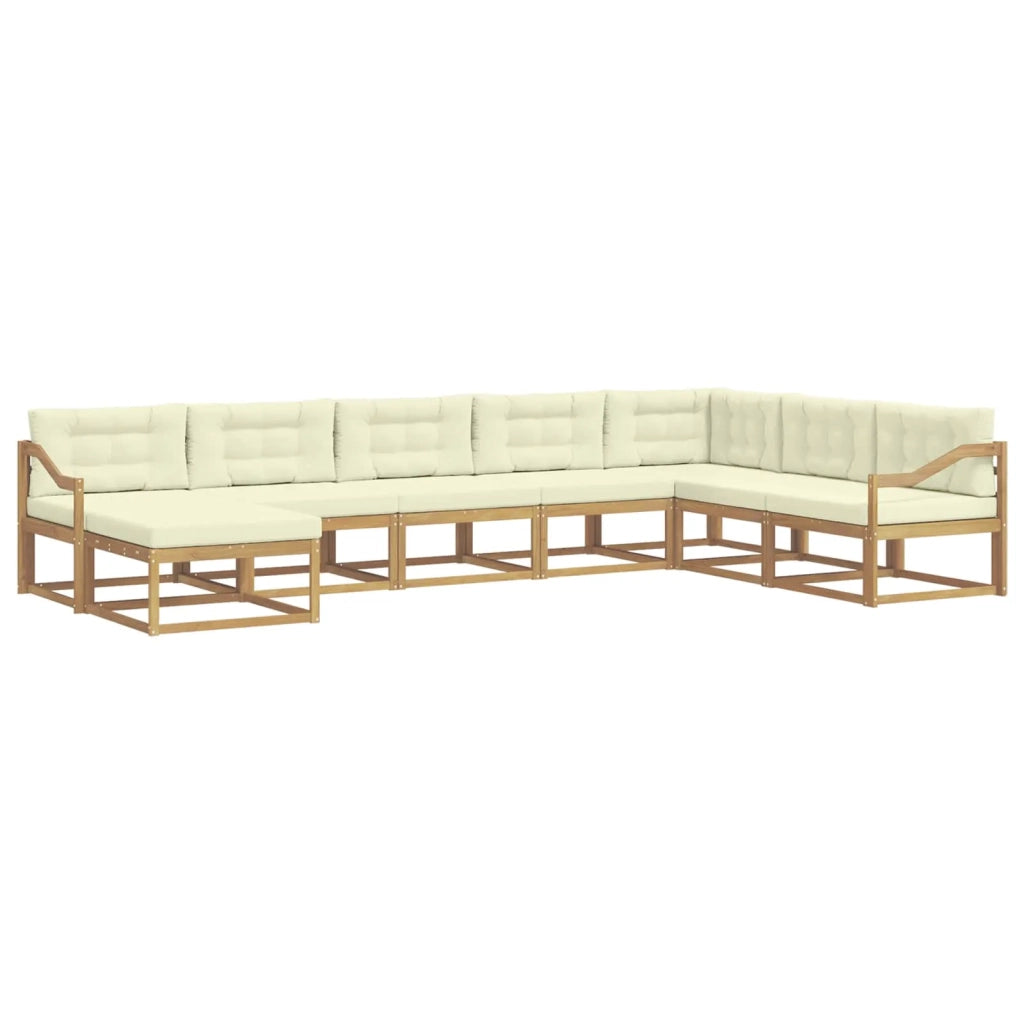 Set di divani da esterno 8 pz Bianco e Crema 3386879