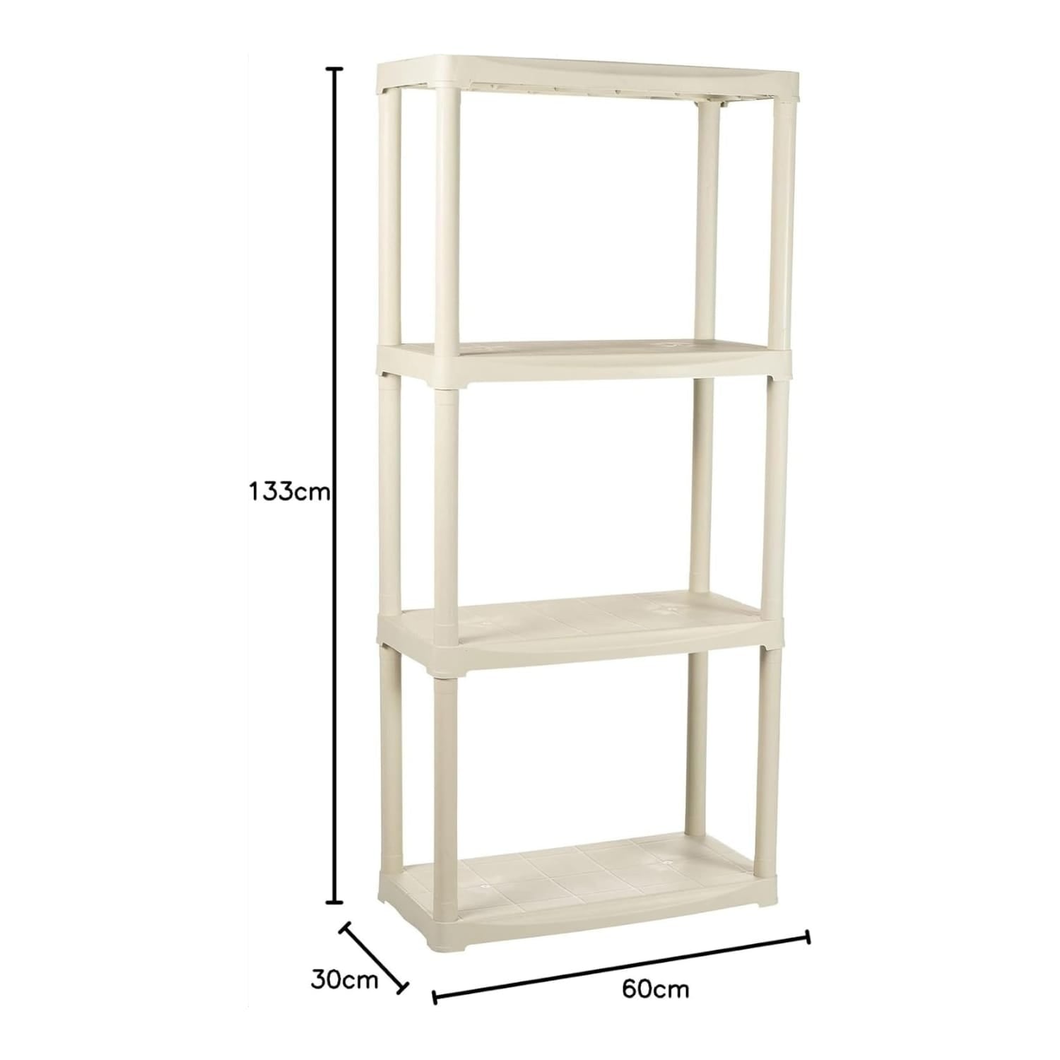 SCAFFALE IN PLASTICA BEIGE 4 RIPIANI 60X30XH133 CM