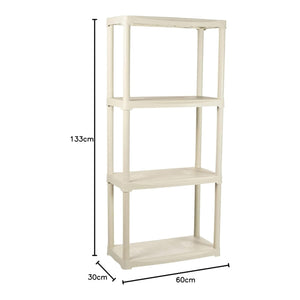 SCAFFALE IN PLASTICA BEIGE 4 RIPIANI 60X30XH133 CM