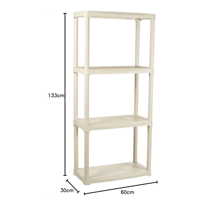 SCAFFALE IN PLASTICA BEIGE 4 RIPIANI 60X30XH133 CM