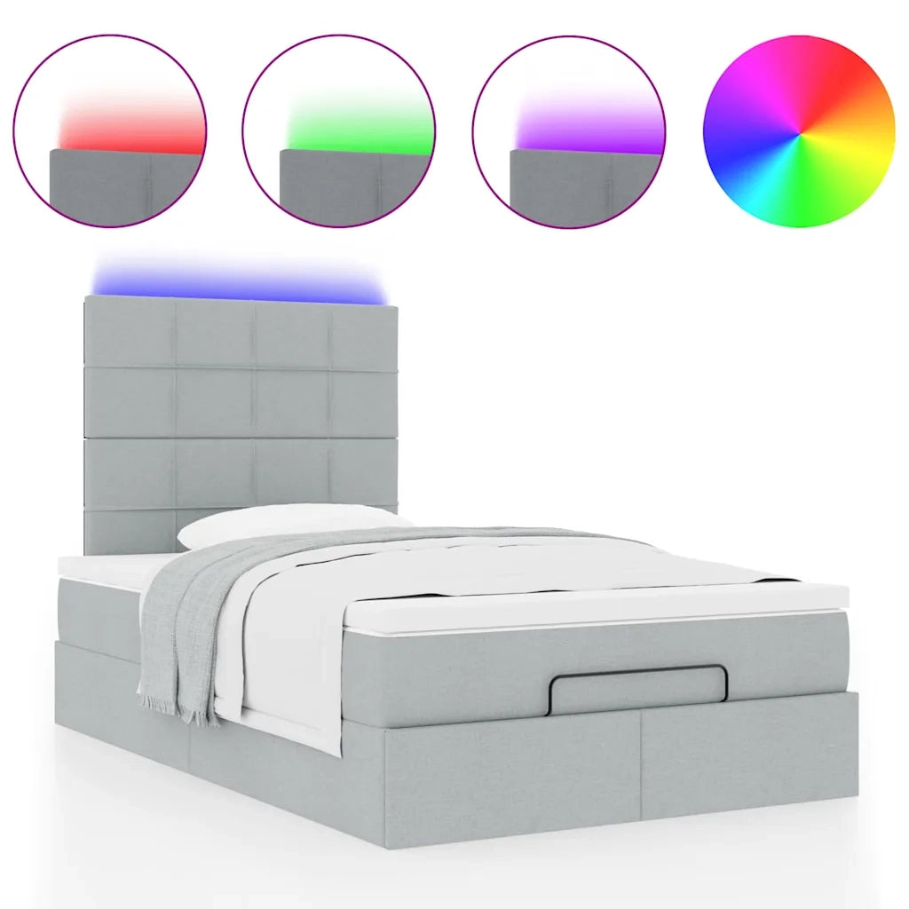 Struttura Letto Pouf con Materasso 120x200 cm in Tessuto 3313996